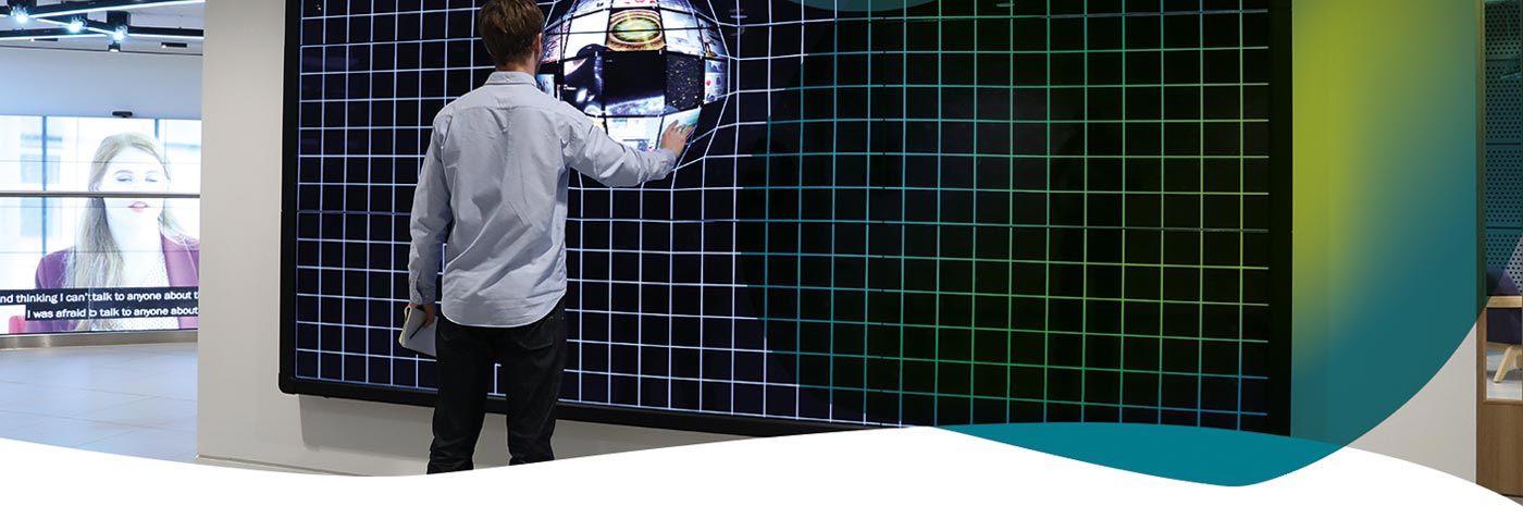 Man working on screen